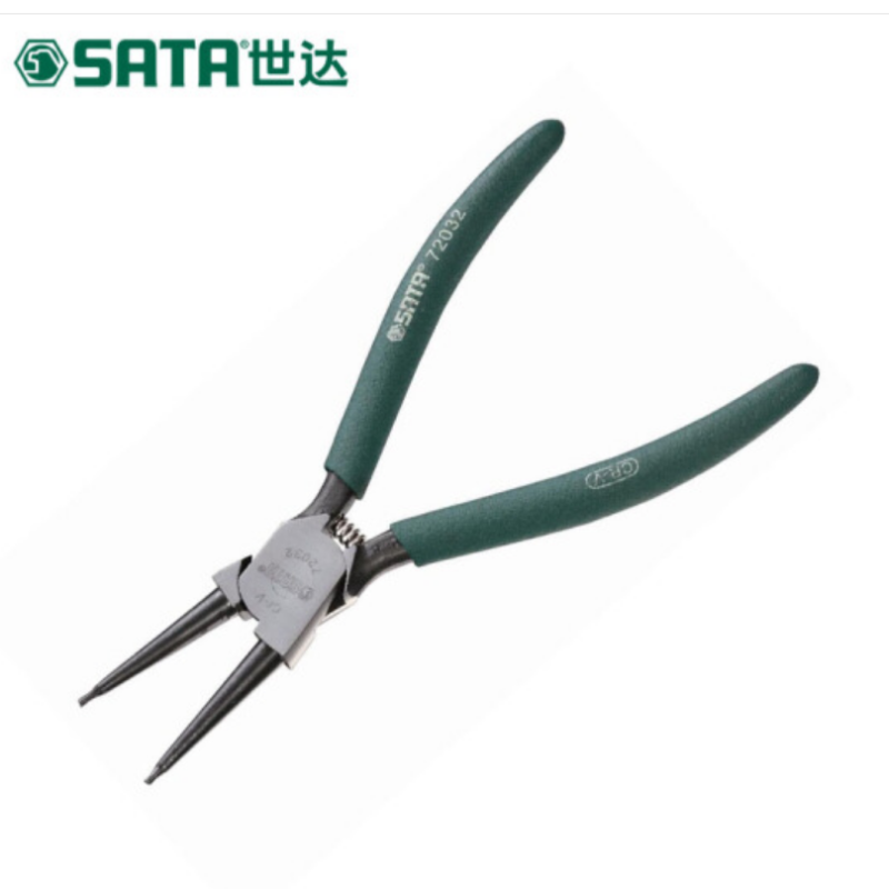 世达（SATA） 德式穴用直口卡簧钳子(内卡簧) 9寸 72033