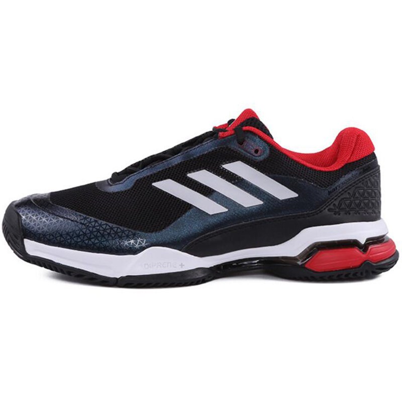 adidas阿迪达斯运动鞋2018新款男子休闲舒适透气网球鞋-CM7781 1号黑色/暗银金属/红 41