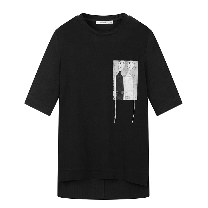GRSAGA夏季休闲黑色系T恤11721411100_1 XXL 黑色系