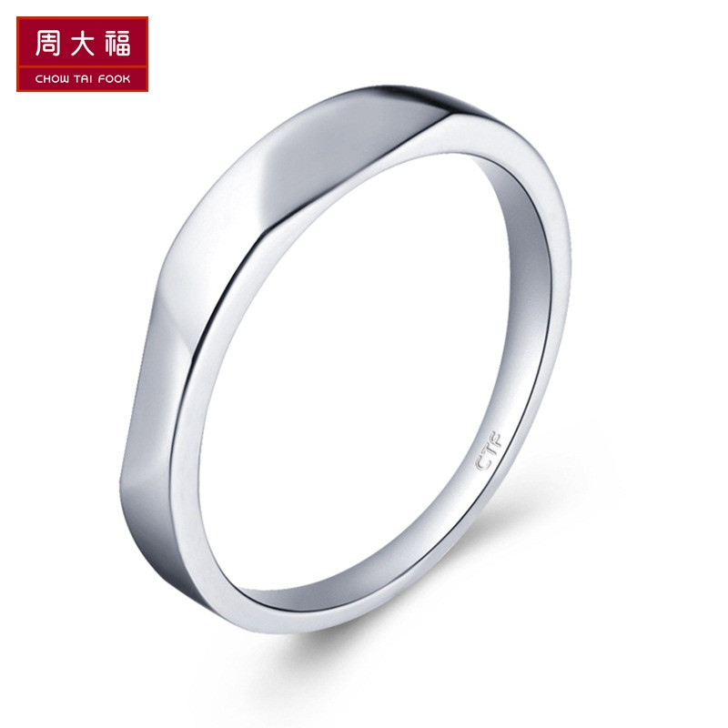 精品周大福珠宝首饰波纹曲面925银戒指/情侣对戒_1 9号360元 默认尺寸