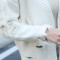 美丽衣橱2018早春季新品针织外套女毛衣外套宽松外搭长袖针织破洞开衫潮 杏色 M