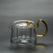 古德窑耐高温煮茶器陶瓷电陶炉玻璃烧水壶提梁壶大号家用简约 玻璃亮彩壶--黄色+六个黄把杯
