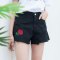 简妮薇破洞牛仔裤短裤女夏季2018新款韩版百搭修身显瘦学生阔腿热裤 白色8063 XL
