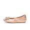 Quicheshoes/蛋卷鞋新款夏季单鞋方头女鞋浅口平底鞋小白鞋船鞋子 粉金色 38