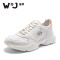 维界秋季新款男鞋韩版时尚厚底白色系带休闲鞋青春个性户外潮流鞋 白色（付款7天内发货） 39