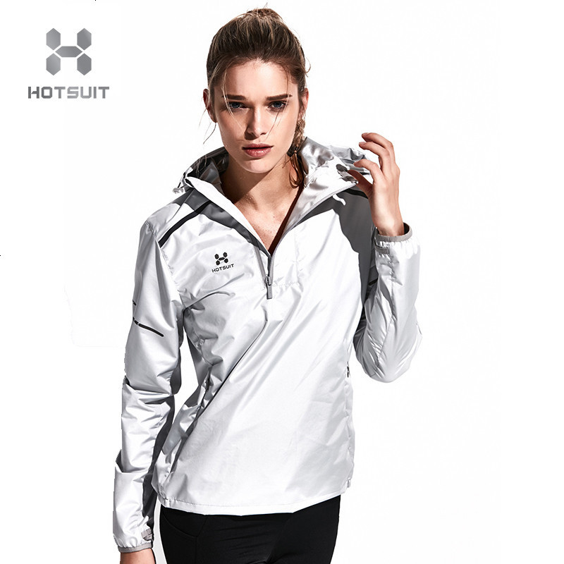 美国HOTSUIT后秀发汗系列女士暴汗衣减肥衣出汗服上衣降体服斜拉链发汗服 XXL 浅灰