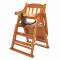 宝宝餐椅儿童餐桌椅子智扣便携可折叠bb凳多功能婴儿实木吃饭座椅 升降款清油色坐垫