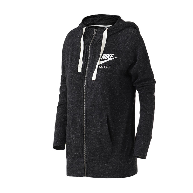 NIKE耐克女装外套2018秋季新款针织连帽透气舒适休闲夹克883730. XL 883730-010黑+帆白
