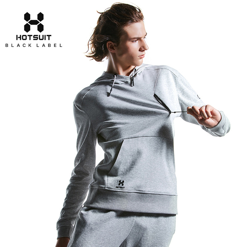 美国HOTSUIT后秀黑标系列运动卫衣男休闲套头衫5648058 3XL 浅花灰