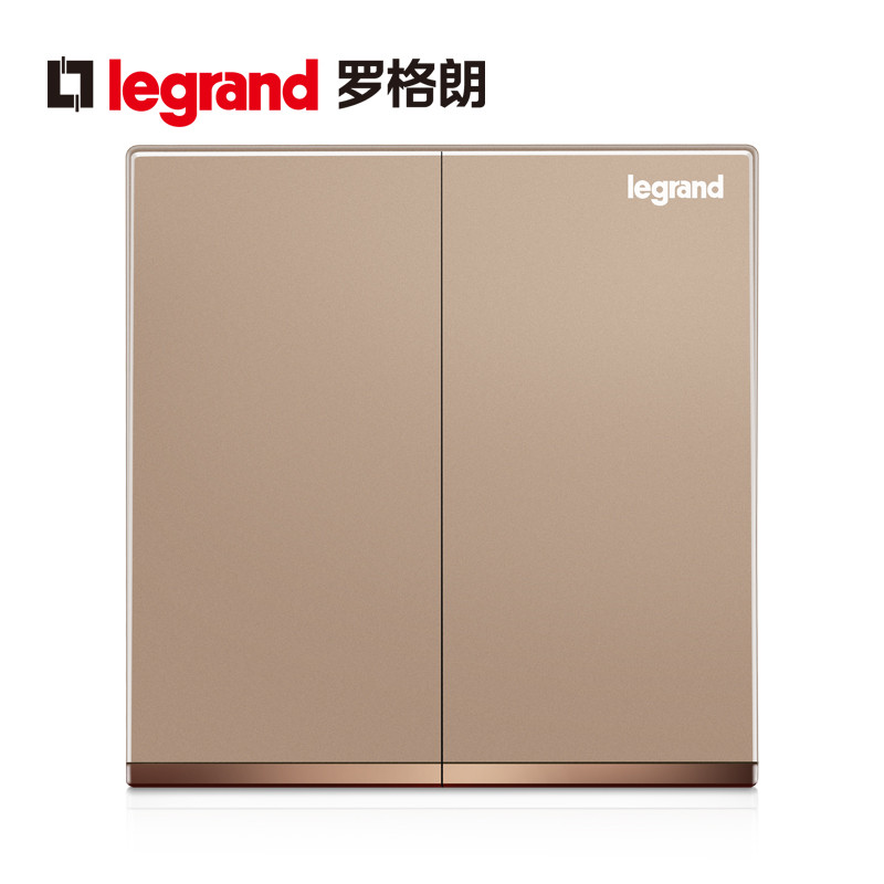 罗格朗(Legrand)开关插座面板逸景玫瑰金5五孔USB多孔二三插带一开双控16A空调暗装墙壁电源家用86型 二开单控带LED 逸景玫瑰金