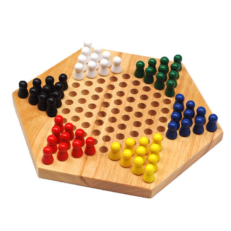 【苏宁自营】木制六角跳跳棋 儿童益智 桌面游戏棋 木制