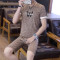 T恤/套装/夏季男士休闲运动T恤短裤套装 XXXL【155-175斤】 5101灰色套装