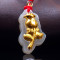 梦克拉 黄金金镶玉吊坠 足金玫瑰花和田玉白玉玉坠带证 玫瑰花香 金镶玉玫瑰花吊坠 项链吊坠 玉吊坠 带玫瑰花的金镶玉