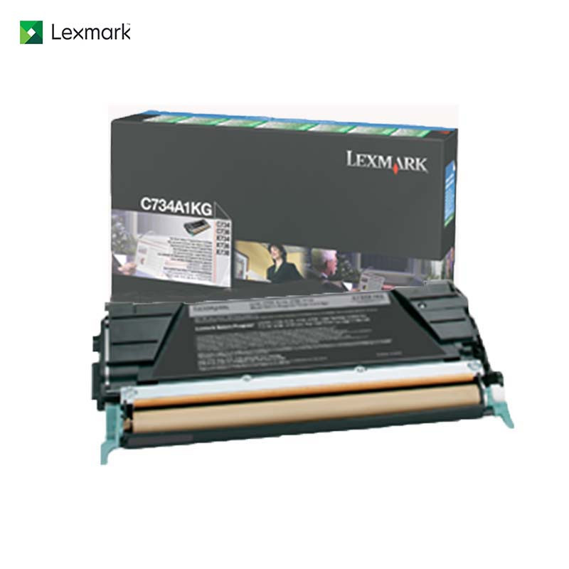 利盟(LEXMARK) C734A1KG CG MG YG 碳粉盒 四色 标准容量适用X736de/X738de打印机 黑色