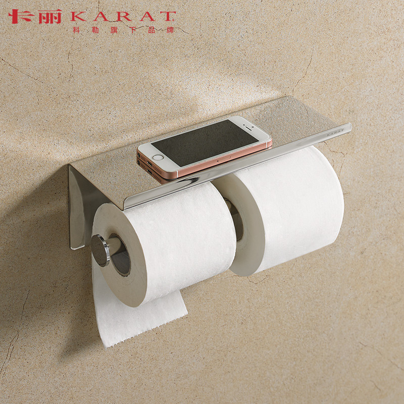 科勒旗下品牌卡丽卫浴KARAT 卡丽多功能置物型纸巾架家用商用不锈钢系列20632T-S 银色