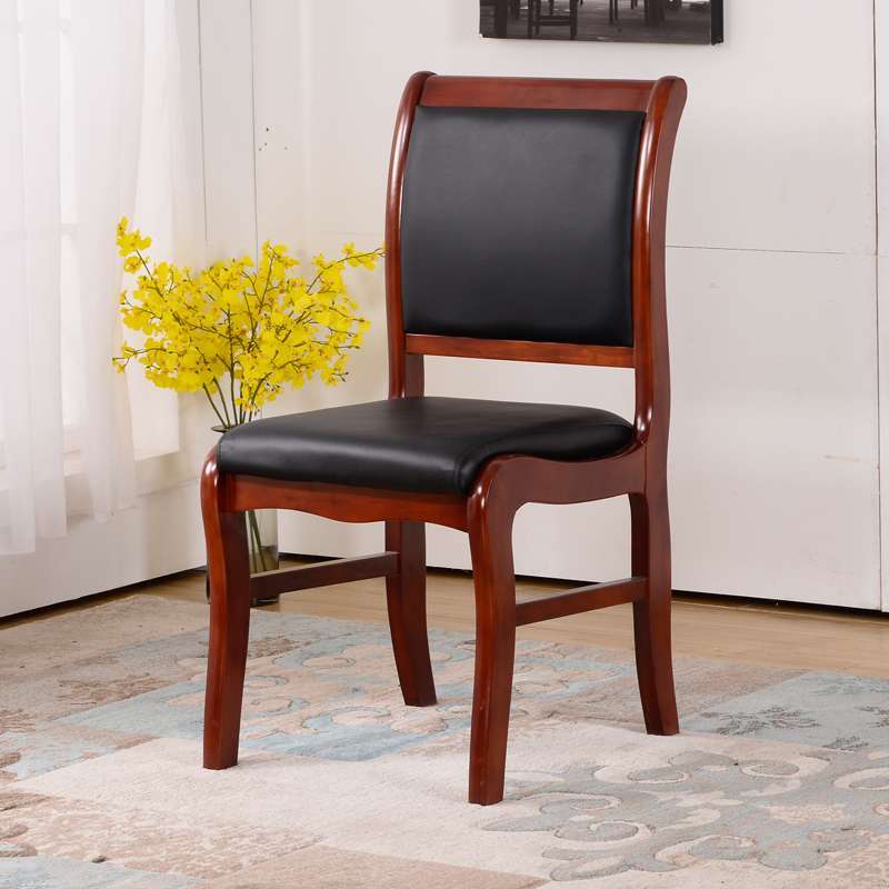 鑫金虎 办公家具实木会议椅办公椅会议室培训椅其他现代中式木质椅子接待椅四角椅棋牌皮质椅子 木质办公椅