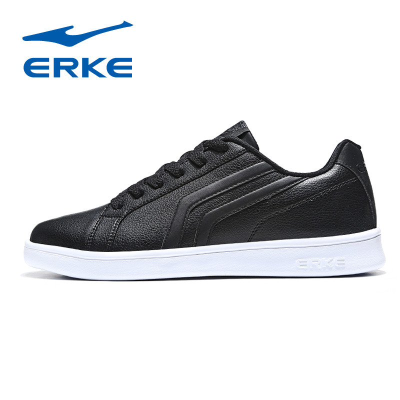 鸿星尔克（ERKE）2018新款男士舒适耐磨休闲时尚滑板鞋小白鞋运动鞋51118301137 正黑 41码