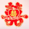 思泽 结婚喜字 大号立体压床头喜婚庆大门喜婚礼小区门口喜字贴 方形牡丹喜（2张）