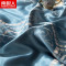 南极人(NanJiren)家纺 全棉时尚潮流轻奢床上用品60支埃及长绒棉刺绣纯色四件套 1.5/1.8m床(被套200*230cm) 克里斯湖蓝