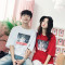 情侣装夏装2018新款韩版字母印花短袖T恤男女ins港风上衣_1_0 L 红色