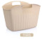 纳丽雅(Naliya)软质塑料收衣篮玩具水果收纳篮脏衣篮污衣篮 米色