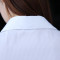 韩范中袖衬衫女五分袖弹力衬衣工作服七分职业装夏短袖半袖白衬衣 3XL 中袖-白色条纹(高弹)