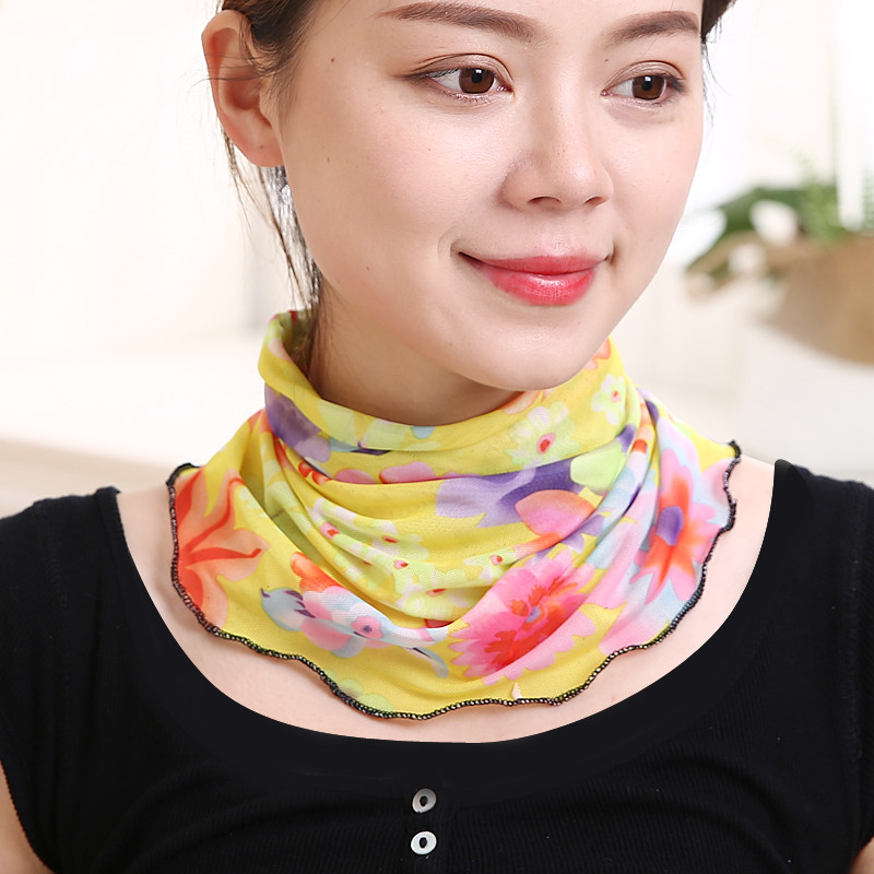 围脖女套头小丝巾夏秋冬季防晒百搭中老年护颈椎假领子女脖套围巾 11.