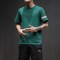 2018夏款新款宽松短袖T恤男士加肥大码白色圆领体恤韩版时尚男装_1 5XL 墨绿色