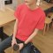 港风男装2018夏装口袋袖标港风纯色打底衫韩版男士短袖T恤男装_1 3XL 红色
