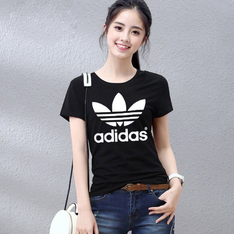 阿迪达斯三叶女装2018夏季新款圆领透气运动休闲短袖T恤CV9888 L CV9888/黑色