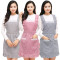 韩版时尚双层防水围裙厨房做饭围腰围裙可爱公主罩衣餐厅工作服_10 红色（围裙+袖套）