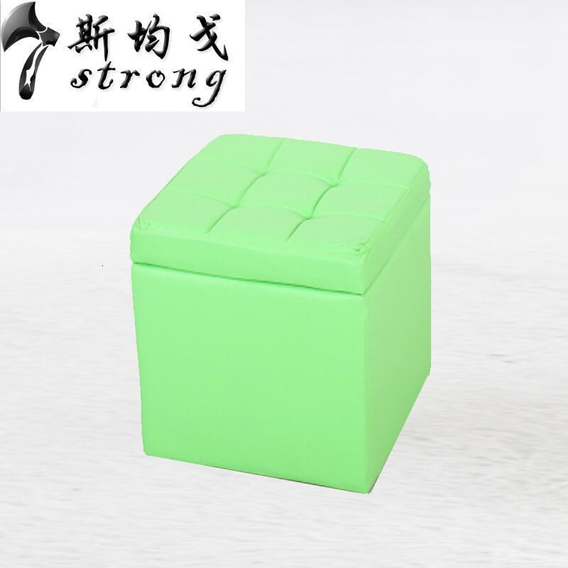 实木储物凳收纳箱皮凳床尾凳试换鞋凳沙櫈化妆凳钢琴小凳子黑色45L长40*宽40*高42_9_6 果绿色