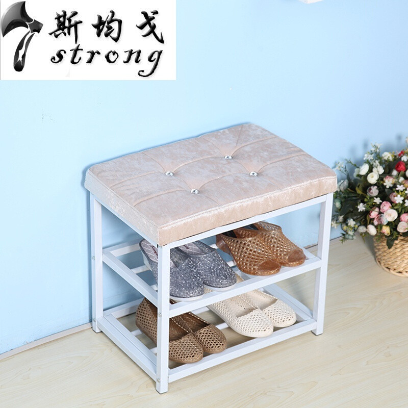 多功能口进穿鞋凳鞋架凳子多层换鞋凳储物凳式鞋柜可坐沙凳_10 50*45*30毛绒驼色