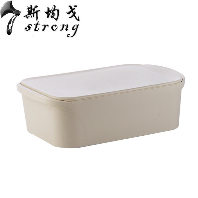 大号有盖衣服收纳箱衣柜整理箱加厚塑料零食衣物玩具收纳储物箱_10 中号北欧米