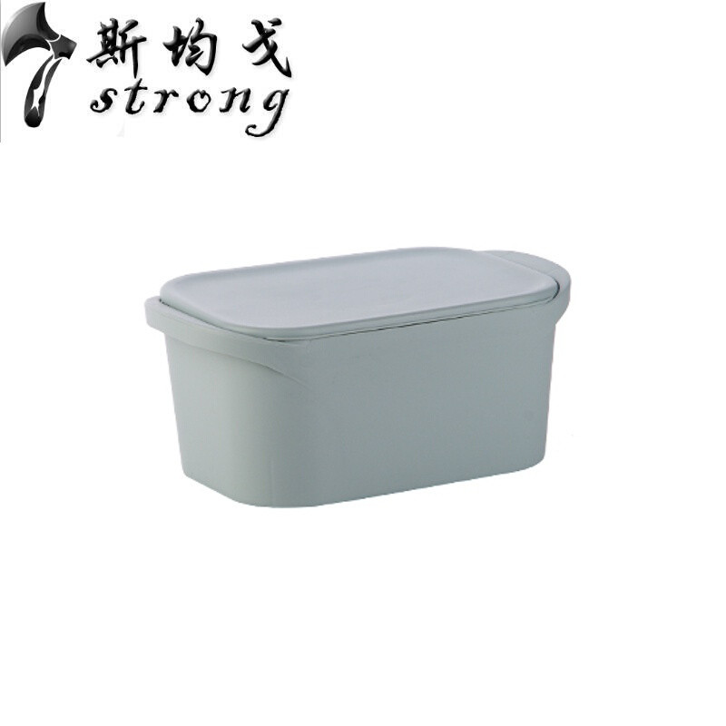 大号有盖衣服收纳箱衣柜整理箱加厚塑料零食衣物玩具收纳储物箱_10 小号北欧蓝