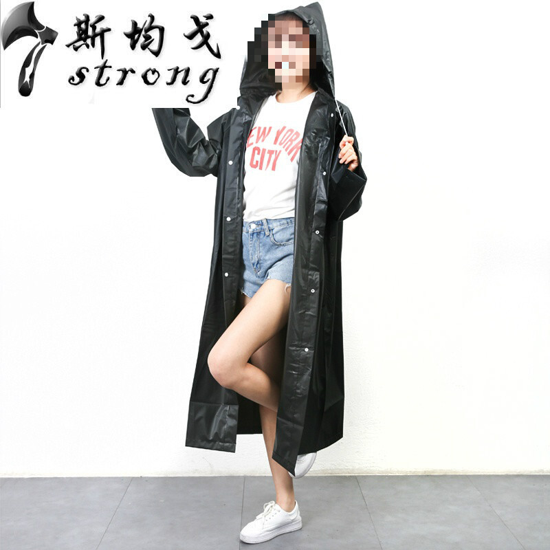 一次性雨衣女时尚户外徒步旅行儿童雨披加厚透明防水便携黑色（成人款）均码_1 黑色（成人款）