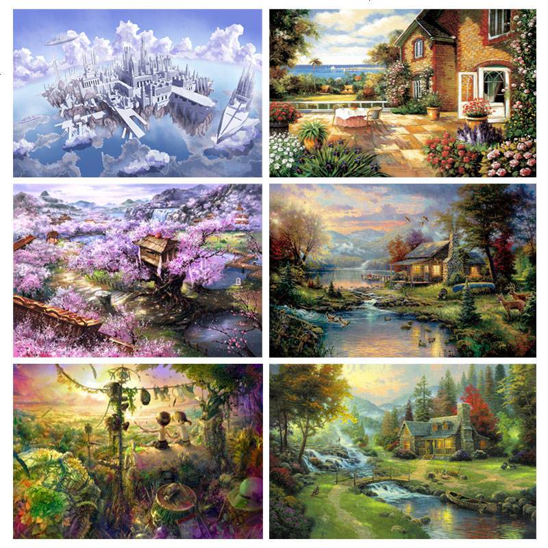 拼图1000片木质成人创意减压益智玩具玄关装饰林中鹿打发时间礼物