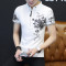 夏季男士短袖半袖韩版体恤修身男装衣服夏装2018polo衫潮_4_7 XXXL/185 T523灰色