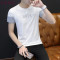 夏季男士短袖半袖韩版体恤修身男装衣服夏装2018polo衫潮_4_7 M/165 T329浅灰色