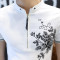 夏季男士短袖半袖韩版体恤修身男装衣服夏装2018polo衫潮_4_7 5XL T575藏青色