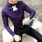 2018新款春季韩版男士紧身长袖衬衫衣服型师服装帅气修身衬衣土_7 L 黑色H161