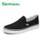 森马一脚蹬男鞋懒人鞋男韩版板鞋男女帆布鞋夏休闲鞋潮流情侣鞋子 黑色 42
