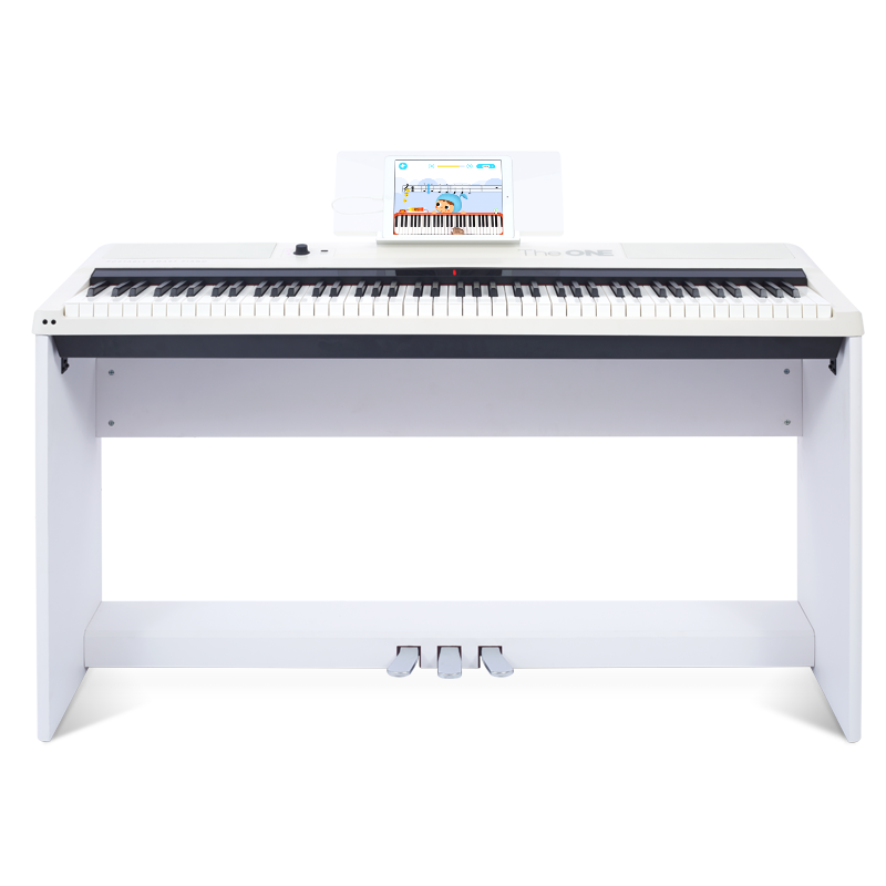 The ONE智能钢琴 88键重锤 便携版专业家用电钢琴数码电子钢琴初学者 黑白色 优雅白【琴头+木架+三踏板】