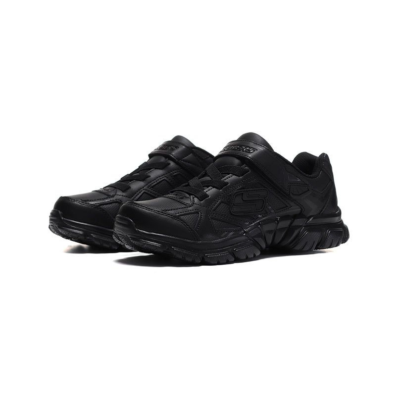 Skechers斯凯奇男童运动鞋2018新款魔术贴轻便透气跑步鞋998095L 998095L/BBK黑色 35码/适合脚长215mm