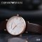 阿玛尼(EMPORIO ARMANI)手表 真皮革 精钢 表带 欧美经典时尚商务休闲皮质表带 石英表 情侣 _703 AR9113(情侣对表)