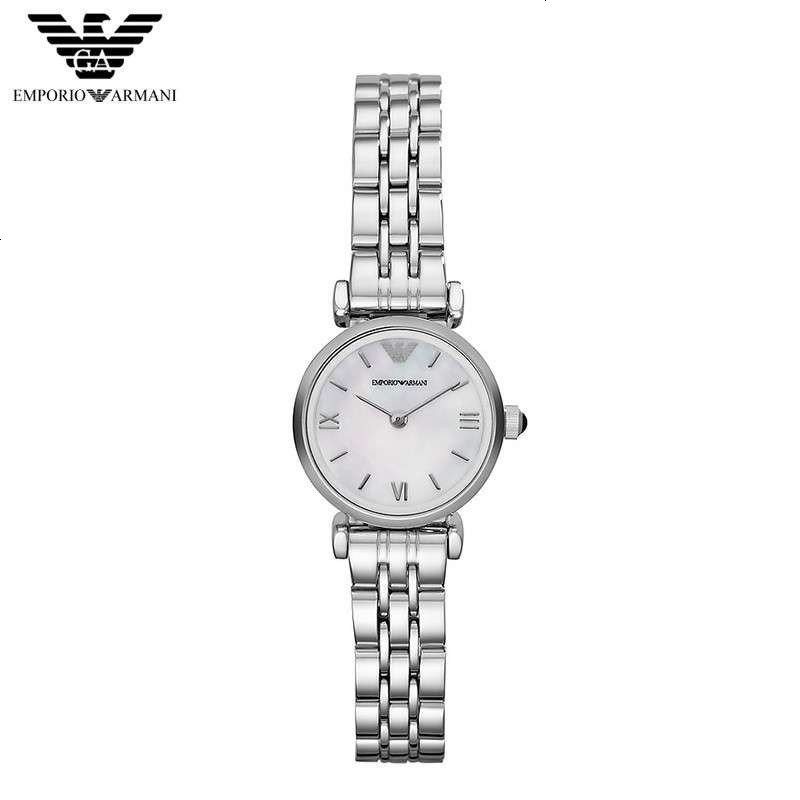 阿玛尼(EMPORIO ARMANI)钟表超薄气质优雅手表金属珍珠彩贝母石英表女士表AR1909_83_71 AR1688