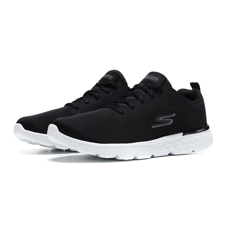 Skechers斯凯奇男鞋跑步鞋2018新款GO RUN 400轻质简约运动鞋55298 55298/BKW黑色+白色 41码