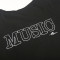 HAODUOYI字母I LOVE MUSIC前后烫金印花圆下摆修身短袖圆领夏季女士常规款T恤 XL 黑色