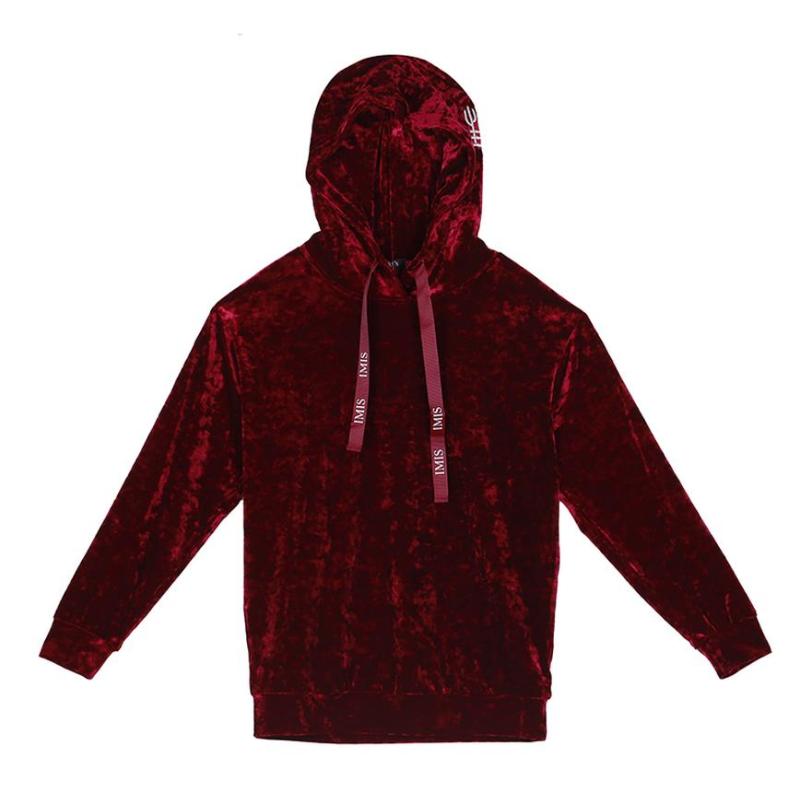 IMIS 爱美丽家居服带帽长袖上衣休息可外穿秋季 紫红色 170(XL)