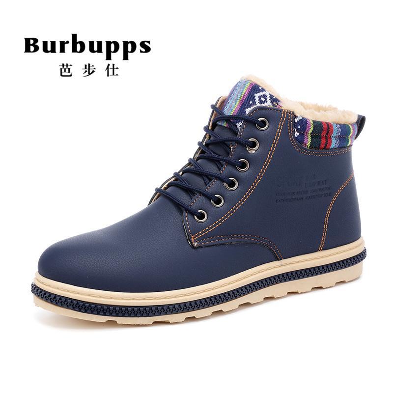 法国品牌芭步仕Burbupps冬季男士加绒保暖雪地靴_2 619蓝色 37码
